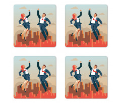 Formal Man and Woman City Coaster Set Of Four