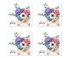 Hello Spring Flowers Art Coaster Set Of Four