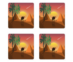 Camels Pyramids and Palms Coaster Set Of Four