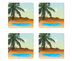 Tree and a Camel Far Away Coaster Set Of Four