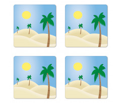 Palm Trees and a Sunny Sky Coaster Set Of Four