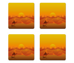 Dramatic Desert in Tangerine Coaster Set Of Four