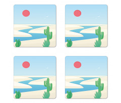 Desert Safari Cactus Plants Coaster Set Of Four