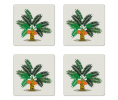 Tropical Oasis Leaves Coaster Set Of Four