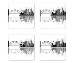 Monochrome Sydney Skyline Coaster Set Of Four