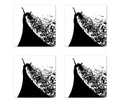 Black and White Singer Woman Coaster Set Of Four