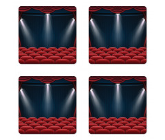 Classic Stage with Curtain Coaster Set Of Four