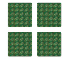 Dark Toned Monstera Coaster Set Of Four