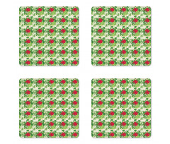 Rhythmic Vivid Bouquet Coaster Set Of Four