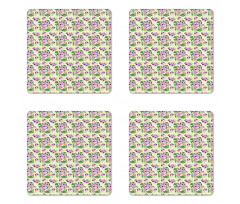 Spotted Orchid Flower Coaster Set Of Four