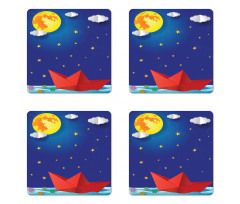 Origami Style Boat Coaster Set Of Four