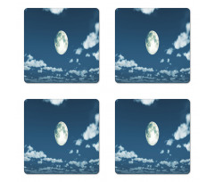 Fluffy Clouds Scattered Coaster Set Of Four