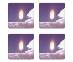 Dramatic Moon and Clouds Coaster Set Of Four