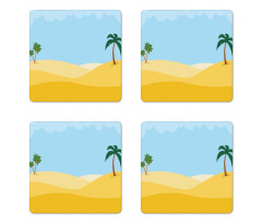 Tropical Palms on Desert Sky Coaster Set Of Four