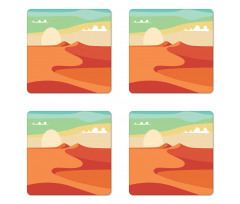 Abstract Desert and Sky Art Coaster Set Of Four