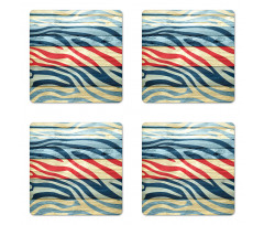 Country Zebra on Wood Coaster Set Of Four