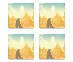 Road Adventure in Desert Hills Coaster Set Of Four