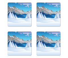 Mountainous Scenery Coaster Set Of Four