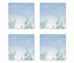 Misty Outdoor Scene Coaster Set Of Four