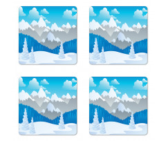 Snow-Capped Mountains Coaster Set Of Four