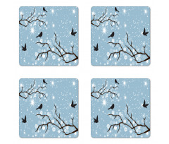 Birds Snowflakes Coaster Set Of Four