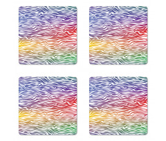 Abstract Zebra Skin Coaster Set Of Four