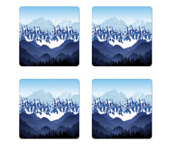 Hills Covered in Snow Coaster Set Of Four