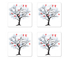 Birds Flying on a Tree Coaster Set Of Four