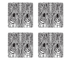 Safari Zebra Stripe Coaster Set Of Four