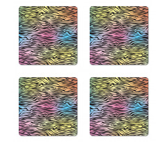 Colorful Wildlife Zebra Coaster Set Of Four