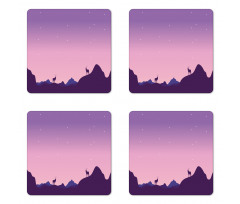 Animals Hill Ombre Night Coaster Set Of Four