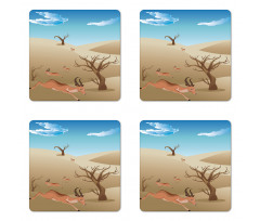 Animals and Bare Trees Coaster Set Of Four