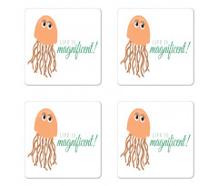 Life is Magnificent Text Coaster Set Of Four