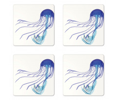 Aquatic Animal Tentacles Coaster Set Of Four