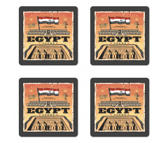 Exotic Tour Flag Coaster Set Of Four