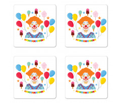 Happy Man in Colorful Costume Coaster Set Of Four