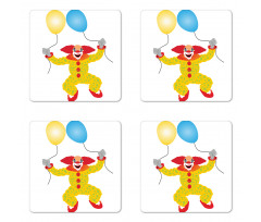 Happy Circus Entertainer Man Coaster Set Of Four