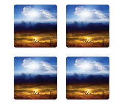 Sun Stormy Sky Heaven Coaster Set Of Four