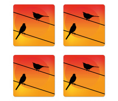 Avian Animal Sunset Coaster Set Of Four