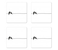 Minimal Romance Art Coaster Set Of Four