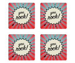 Sunbeams Halftone Graphic Coaster Set Of Four