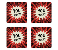 Comic Text Bubble Graphic Coaster Set Of Four