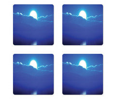 Moonlit Sky and Clouds Coaster Set Of Four