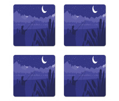 Fisherman Moon River Coaster Set Of Four