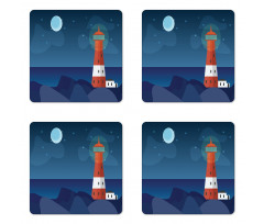 Lighthouse at Night Coaster Set Of Four