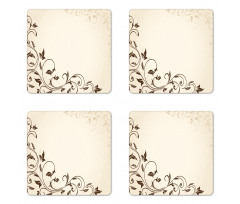 Grunge Grape Leaves Coaster Set Of Four