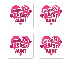 World's Best Aunt Lettering Coaster Set Of Four