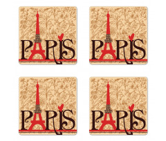 Paris Eiffel Tower View Coaster Set Of Four