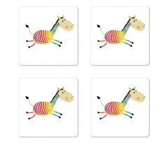 Happy Cartoon Animal Coaster Set Of Four