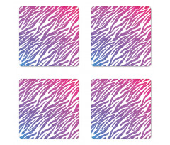 Colorful and Striped Artwork Coaster Set Of Four